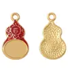 Antiguo Asiático Dorado Doble Color Semilla de Loto Cerradura de Seguridad Calabaza Aleación Colgante DIY Joyería Pulsera de Cuentas con Cuerda Roja Material DIY