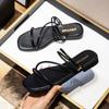 Sandalias planas de verano para mujer, estilo hada romana, cómodas, informales, suaves y con tacón plano, para usar en el exterior, 2024