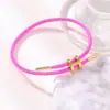 Pulsera de Cable de Acero Inoxidable con Forma de H de 3 mm de Espesor, Estilo Nuevo, Ajustable, Oro Duro 3D con Diseño de Cuerda, Pulsera Impermeable de Acero de Titanio al por Mayor