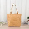 Bolsa de Papel DuPont en stock Bolso de Mano de Papel Kraft Lavado Logo Imprimible Resistente al Agua y a las Lágrimas Retro Cruzado Bolsa de Papel DuPont