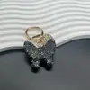Joyería de Diamante Chica Linda Hebilla de Lazo Personalizada Lujo Ligero Arcilla Pedrería Llavero de Coche con Lazo