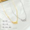 Collar digital de la suerte de plata S925 bajo el árbol baniano para mujer europeo y americano ins simple para combinar con todo sentido del diseño nicho cadena clavicular 777