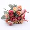 Atacado 7 garfo 21 cabeça diamante pequena rosa flor artificial decoração para casa flor artificial artificial Europeia pequena rosa artificial