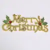 Decoraciones navideñas de plástico galvanizado letrero de letra en inglés MerryChristmas colgante para decoración de árbol de Navidad