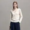 Estilo Simples Gola V Slim Fit Cor Sólida Malha Top Feminino 2026 Outono Novo Estilo Coreano Emagrecedor Top 25806