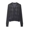Exportación Transfronteriza Ropa de Mujer Otoño 2025 Nuevo Estilo Europeo y Americano Casual Chaqueta de Punto con Patrón de Diamantes 9598212
