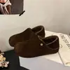 Estilo Retro de Noche Zapatos Birkenstock de Suela Gruesa Ropa de Abrigo para Mujer 2026 Otoño Invierno Cálidos Slip-Ons con Forro de Terciopelo Mocasines