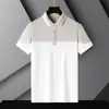 Nova Camisa Polo Masculina de Manga Curta, Camiseta Masculina de Malha Respirável com Blocos de Cor para o Verão, Fácil de Cuidar, para Jovens e Meia-Idade