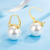 Moda simples branco pérola orelha fivela feminina europeia e americana brincos distintivos estilo Hong Kong Big Pearl elegante high-end acessórios de orelha