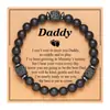 Amazon Explosions Pulsera para Hombre Pulsera de Piedra Volcánica Cuadrada Mate Regalo del Día del Padre Pulsera con Tarjeta para Papá