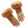 Guantes de Invierno Cálidos para Mujer, Gamuza Felpa, Cómodos y Gruesos, a Prueba de Viento y Frío, Adecuados para Ciclismo y Conducir, Guantes con Pantalla Táctil