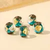 Han Yu borde lámina de oro lámina de plata dos cuentas vidriadas doradas collar pulsera DIY accesorios de cuentas joyería al por mayor