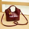 Bolsos Retro Estilo Coreano para Mujer, Populares Este Año, Nuevo Bolso Cruzado de Hombro de Gran Capacidad Casual para Primavera y Verano, Bolso Cubo