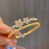 Pulsera de Flores de Doble Capa Brillante Estilo Ins Apertura Ajustable Hueca Pulsera de Princesa Anillo de Mano J1415