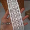 Exquisito Encaje Bordado de Hilo de Algodón de Malla de Borde Recto para Ropa, Tirantes, Cinturón, Accesorios de Encaje Decorativo, Materiales DIY