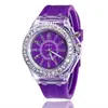 Relógio de pulso luminoso com strass LED, estilo Harajuku, tendência da moda coreana, para homens e mulheres, estudantes, casal, de gelatina, com ponteiro de quartzo