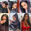 Europa e Estados Unidos nova peruca de moda com renda frontal cabelo longo liso feminino pode ser fixado conjunto de cabelo humano real fábrica uma geração de cabelo