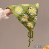 Acessórios de Cabelo para Passeio de Primavera e Verão Infantil, Estilo Pastoral, Tiara de Renda Fofa com Recortes, Tiara Lenço Triângulo Integrada