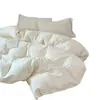 Juego de ropa de cama de cuatro piezas de gasa en capas grado A para maternidad e infantil, juego de tres piezas de algodón 100% para dormitorio de estudiante, funda de edredón, sábana, sábana ajustable, sábana plana
