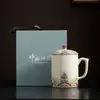 Caneca de Cerâmica Ru Penhasco Marítimo para Escritório Uso Pessoal com Tampa Caneca de Chá de Alta Qualidade Caneca de Reunião Lembrança