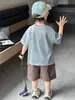 Conjunto de Verano para Niños X247, Conjunto de Dos Piezas Tendencia Estilo Coreano con Camiseta de Manga Corta y Shorts para Niños, Ropa Nueva de Verano para Niños Pequeños