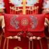 Envelope Vermelho para Casamentos, Especial para o Ano de 2026, Novo Modelo para Noivado, Bolsa Grande de Envelope Vermelho em Tecido de Alta Qualidade para Cerimônia do Chá e Taxa de Mudança de Nome