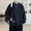 Moletom casual com zíper parcial e gola alta estilo americano para homens, jaqueta esportiva juvenil de outono, resistente, de corte solto