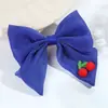 Grampo de Cabelo Laço de Tecido Cereja Doce Estilo Ins Super Fada Temperamento de Menina Grampo Lateral Grampo Bico de Pato Acessório de Cabelo Fofo