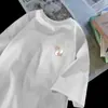 Camiseta de Manga Corta de Peso Pesado High Street para Hombre, Estilo Hong Kong Moderna Holgada Versátil, Top Casual de Media Manga Ins para Pareja