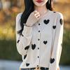 Cardigan de Lã Penteada Gola Redonda Tricotado Estilo Francês Novo Primavera 2025 Blusa Solta Versátil para Mulheres