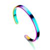 Pulseira de aço titânio nova transfronteiriça MOM PAI FILHO FILHA pulseira anel de aço inoxidável aberta em forma de C com gravação