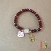 Pulsera de cinabrio Suerte Suerte Pulsera de cuentas para hombre y mujer año animal regalo seguro joyería de estilo antiguo