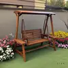 Cadeira de Balanço para Pátio Externo, Quintal Pequeno Rural, Pousada, Madeira Maciça, Madeira Anticorrosiva, Balanço para Adultos Interno