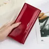 Popular Cartera Larga de Cuero Genuino para Mujer Patrón de Cocodrilo Cartera de Piel de Vaca Bolso de Mano con Múltiples Ranuras para Tarjetas Bolso de Mano de Moda