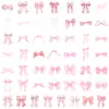 Adesivos decorativos à prova d'água com grafite de laço rosa fofo para bagagem, adesivos de laço, 50 unidades, transfronteiriços