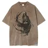 [Transfronterizo 230g] Camiseta Estampada para Hombre con Gráfico de Calavera Camiseta Casual Street Wear Algodón Top para Hombre