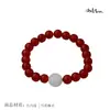 Pulseira de Cristal Natural, Ágata Vermelha Natural, Fantasma Floco de Neve, Joia Fashion e Versátil, Venda Direta do Fabricante