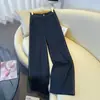 Jeans de pierna ancha de cintura alta color azul denim hechos a medida para mujer, nuevo estilo primavera/otoño 2026, holgados, adelgazantes, versátiles, corte recto