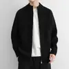 Chaqueta de punto Romon para hombre, nueva chaqueta de estilo americano de moda para primavera y otoño, chaqueta de marca de moda con cuello alto, suéter casual holgado