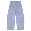 Calça Masculina Plissada de Listras Wide-Leg Scimitar, Calça Casual Solta Emagrecedora, Estilo Preguiçoso com Caimento para Dança