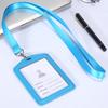 Portatarjetas de identificación de trabajo grandes A7 transparentes dobles del fabricante, portatarjetas de identificación de pecho, portapermisos de trabajo, cordón con logotipo colorido