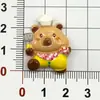 Gato, Urso e Coelho de Desenho Animado em Cores Vibrantes, Acessórios de Resina para Capa de Celular DIY, Presilhas de Cabelo Feitas à Mão, Elásticos de Cabelo e Materiais para Joias