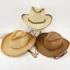 Nuevo sombrero de paja de estilo étnico para mujer de verano, sombrero de paja plegable para el sol, sombrero de playa para exteriores con protección solar para mujer