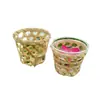 Portavasos de Bambú para Té de Leche, Cesta de Bambú para Helados, Portavasos Tejido de Bambú Hueco, Juego de Cestas de Bambú, Jaula para Tazas de Producto de Bambú de Check-In