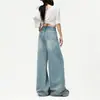 Jeans de Pierna Ancha de Verano para Mujer, Lyocell Tencel Lino, Delgados y Transpirables, Pantalones Rectos Sueltos de Largo hasta el Suelo, Versátiles