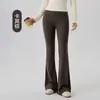 Pantalones de Yoga Acampanados para Mujer Cintura Alta Levantamiento de Glúteos Color Durazno Pantalones Deportivos Ajustados Ropa Casual Pilates Pantalones de Pierna Ancha con Ligero Flare