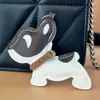 Llavero Colgante de Bulldog Francés de Cuero PU Personalizado Llavero Colgante de Bulldog Francés de Cuero de Dibujos Animados 3D Relleno Lindo