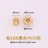 Cen Chapado en Oro Real de 18K Incrustado con Cristal de Circonio Accesorios DIY Cuentas Espaciadoras de Piedra con Agujero Grande Pulsera Elegante Pulsera Cultural con Cuentas