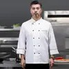 Roupas de Trabalho para Chef de Cozinha Masculinas Roupas de Chef Manga Curta Finas de Verão Respiráveis Manga Longa de Alta Qualidade Chef Hotel Catering