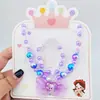 Collar de Princesa de Hielo y Nieve para Niños, Pulsera de Cuentas, Pendientes de Clip, Anillo, Juego para Niña Pequeña, Niña, Estudiante de Primaria, Juguete, Regalo